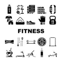 fitness Palestra esercizio icone impostato vettore