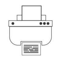 stampante linea icona e copista icona simbolo. stampante icona nel di moda glifo stile design. Stampa carta nel stampante scanner. realistico stampante stampe il testo di documento. vettore