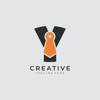 lettera y cravatta elegante logo design vettore icona grafico emblema illustrazione sfondo modello