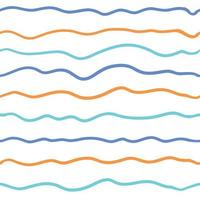 onda linea senza soluzione di continuità modello. vettore illustrazione isolato su bianca sfondo. blu e arancia colori.