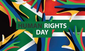 Sud Africa umano diritti giorno. marzo 21. per saluto carta, manifesto, striscione, modello vettore