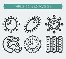 impostato di virus icona e simbolo. vettore eps 10.