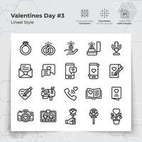 San Valentino giorno icone impostato nel nero linea stile con nozze i regali e Chiacchierare a tema. un' collezione di amore e romanza vettore simboli per San Valentino giorno celebrazione.