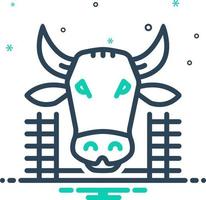 mescolare icona per mucca nel capannone vettore