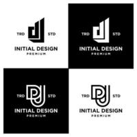 dj iniziale design lettera impostato collezione logo vettore