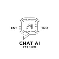 Chiacchierare ai artificiale intelligenza iniziale lettera icona design logo vettore