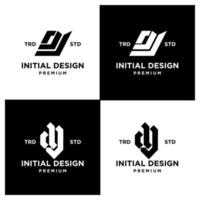 dj iniziale design lettera impostato collezione logo vettore