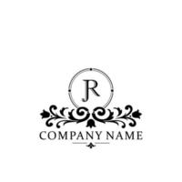 lettera jr floreale logo design. logo per donne bellezza salone massaggio cosmetico o terme marca vettore