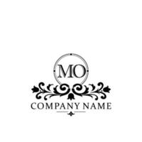 lettera mo floreale logo design. logo per donne bellezza salone massaggio cosmetico o terme marca vettore