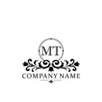 lettera mt floreale logo design. logo per donne bellezza salone massaggio cosmetico o terme marca vettore