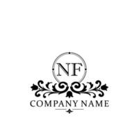 lettera nf floreale logo design. logo per donne bellezza salone massaggio cosmetico o terme marca vettore