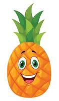 contento ananas cartone animato personaggio vettore