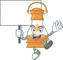 olio lampada cartone animato personaggio stile vettore