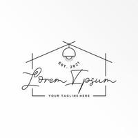 linea casa o Casa con illuminazione nel mezzo Immagine grafico icona logo design astratto concetto vettore scorta. può essere Usato come un' simbolo relazionato per proprietà o interno