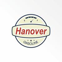 tachimetro e lettera o scrittura Hannover font Immagine grafico icona logo design astratto concetto vettore scorta. può essere Usato come un' simbolo relazionato per classico emblema o gas stazione