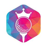 re golf vettore logo design. golf palla con corona vettore icona.