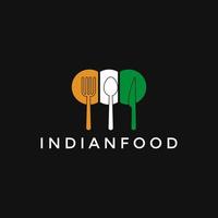 indiano cibo logo icona modello.cucchiaio,coltello e forchetta icona vettore illustrazione