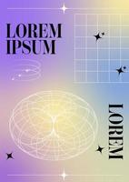 moderno sfocato pendenza manifesto nel di moda anni 90, 00s psichedelico stile con geometrico forme. y2k estetico. manifesto modello per sociale media messaggi, digitale marketing, i saldi promozione. vettore