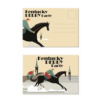 Cartolina Grande per il Kentucky Derby o evento a tema a cavallo vettore