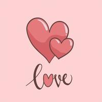 rosso e rosa amore cuore simbolo icona. San Valentino vettore illustrazione.