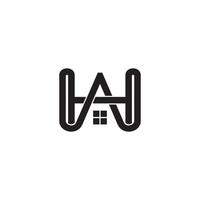 lettera hw connesso casa simbolo logo vettore
