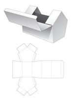 modello fustellato a forma di scatola a forma di casetta superiore vettore