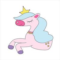 unicorno colorazione pagina.illustrazione vettore. vettore