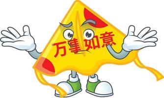 Cinese oro aquilone cartone animato personaggio stile vettore