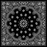 bandana nero paisley vettore