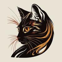 gatto testa gattino simbolo - gioco gatto logo elegante elemento per marca - astratto icona simboli vettore