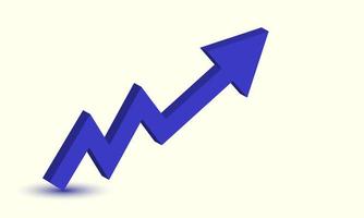 illustrazione realistico freccia mostrare successo attività commerciale 3d icona creativo isolato su sfondo vettore
