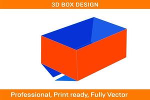 pieno sovrapposizione ondulato carta scatola di cartone scatola Dieline tamplate e 3d scatola vettore