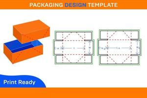 cartone scatola di cartone scatola, ondulato regalo scatola Dieline modello e 3d scatola vettore