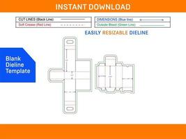 carta regalo scatola, giocattolo valigia scatola morire tagliare modello e 3d vettore file vuoto Dieline modello