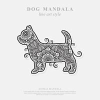 mandala di cane. elementi decorativi vintage. modello orientale, illustrazione vettoriale. vettore