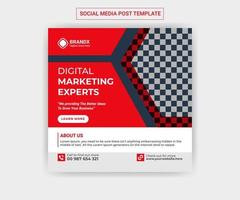 progettazione di post sui social media di marketing digitale vettore