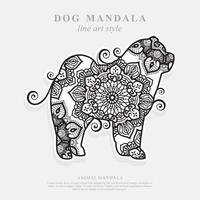 mandala di cane. elementi decorativi vintage. modello orientale, illustrazione vettoriale. vettore