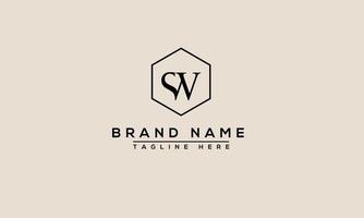 sw unico azienda marca nome logo design vettore