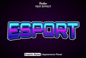 esport testo effetto con grafico stile e modificabile. vettore