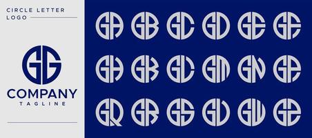 collezione di semplice cerchio lettera g logo design vettore. g lettera marchio modello impostare. vettore