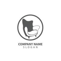 astratto mobilia logo design concetto. simbolo e icona di sedie, divani, tavoli, e casa arredamento. vettore