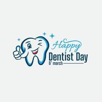 contento dal dentista giorno logo vettore modello design