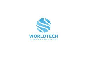 logo della tecnologia mondiale vettore