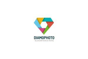 logo della fotografia del diamante vettore