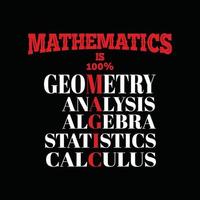 matematica maglietta design vettore