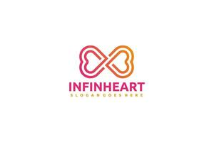 Logo del cuore infinito vettore