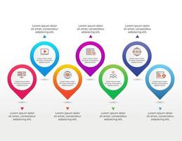 elemento infografica con 7 passaggi o opzioni vettore