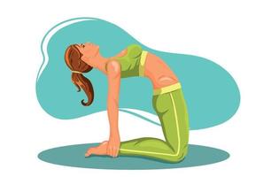 donna pratica fitnes yoga ginnastica ginnastica vettore