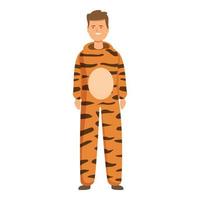 tigre Halloween animale costume icona cartone animato vettore. carino festa vettore