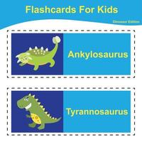 vettore impostato di dinosauro collezioni flashcard. dinosauro educativo stampabile flashcard. vettore manifesto per prescolastico formazione scolastica.